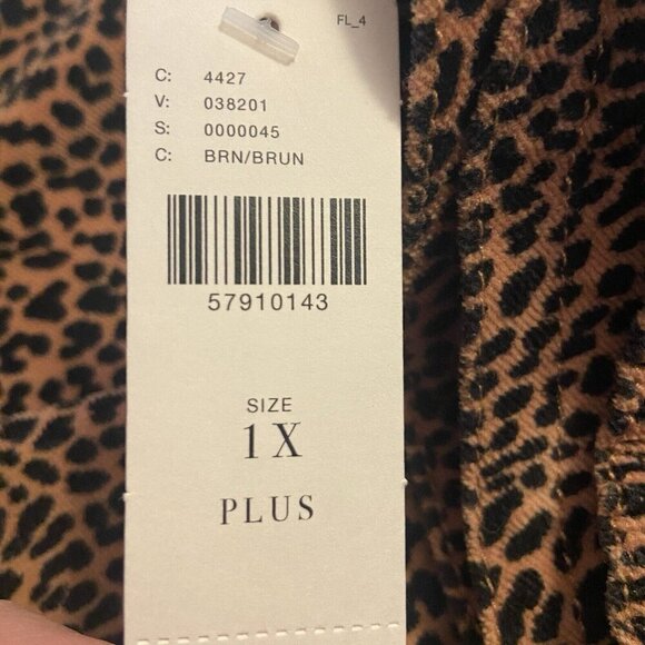 Anthropologie Kalea Joggers Pants Leopard Size 1X Plus Corduroy Mobwife NWT NEW - Picture 14 of 15